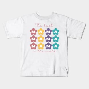 The best Mama in the world pastel flowers Kids T-Shirt